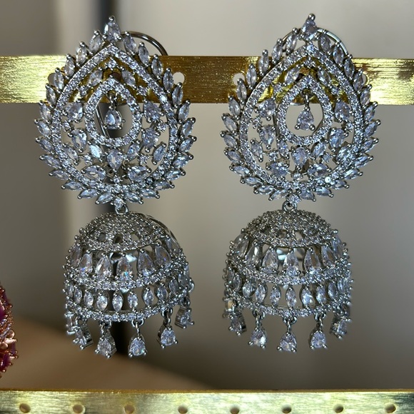 Earring CZ Diamonds 05 - Picture 1 of 2